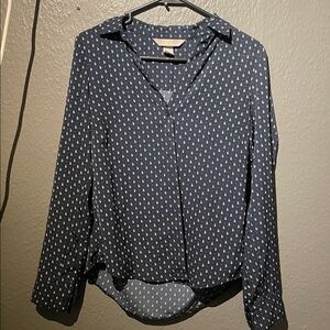 H&M Navy Blue Patterned Blouse